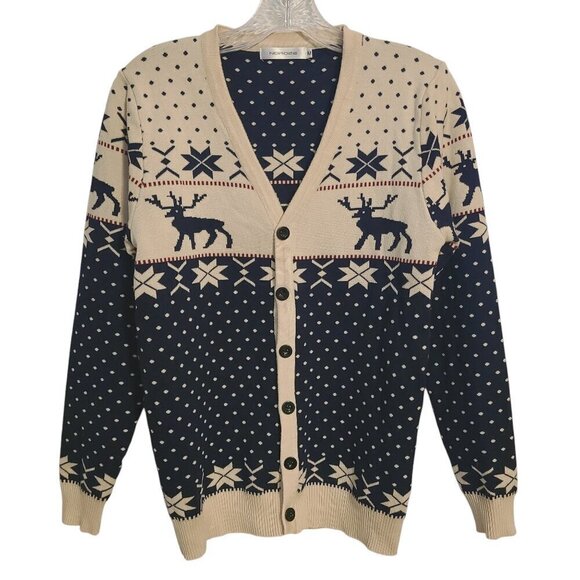 Noroze | Men's Vintage Winter Themed Holiday Cardigan Sweater (Size Medium) - Picture 1 of 9